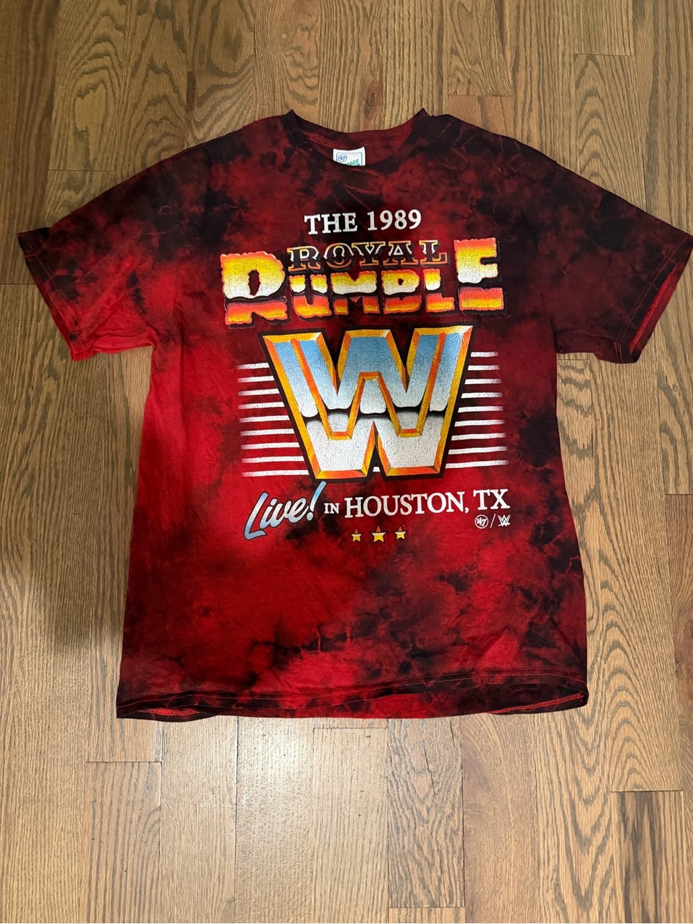 Vintage 1989 Royal Rumble Tie-Dye Short Sleeve Tee - Red